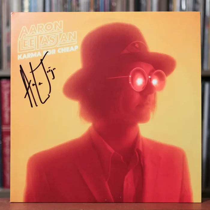 Aaron Lee Tasjan – Karma For Cheap – Red and Orange Vinyl – Rare Autographed – 2018 New West Records, EX/EX