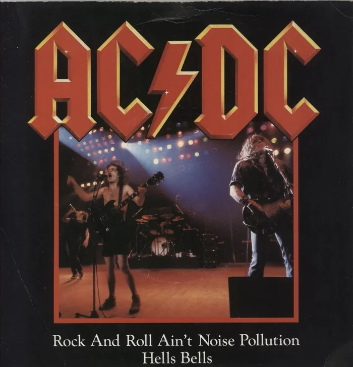 AC/DC Rock And Roll Ain’t Noise Pollution + Sleeve – EX/VG UK 7 ” vinyl