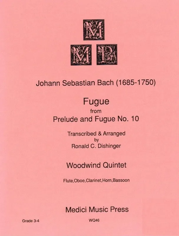 Bach, J.S. % Fugue from “Prelude & Fugue 10” (score & parts) – WW5