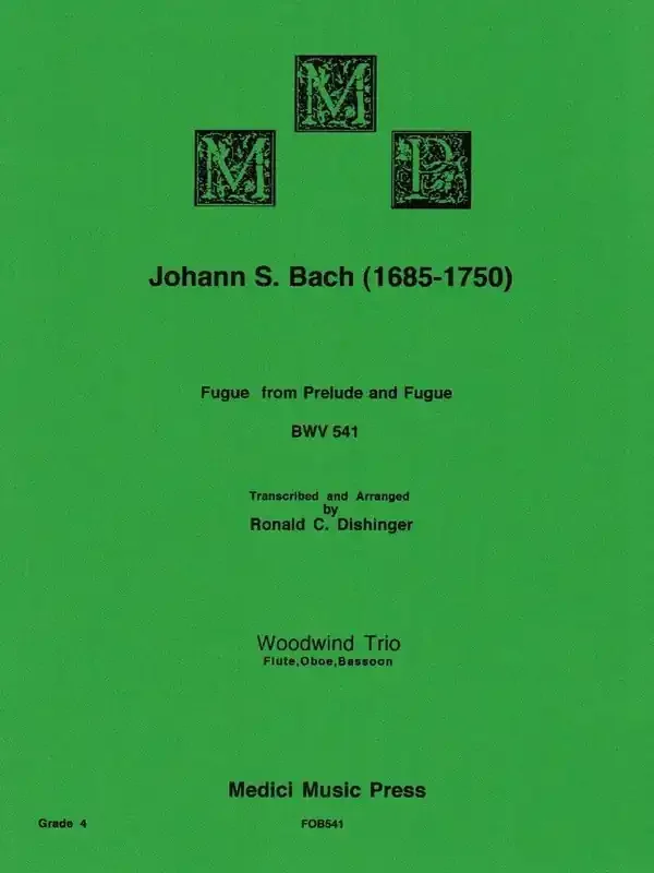 Bach, J.S. % Fugue from “Prelude & Fugue” BWV 541 (score & parts) – FL/OB/BSN