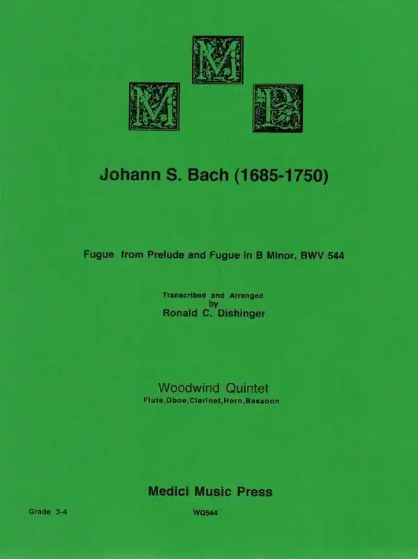 Bach, J.S. % Fugue from “Prelude & Fugue in b minor” BWV 544 (score & parts) – WW5