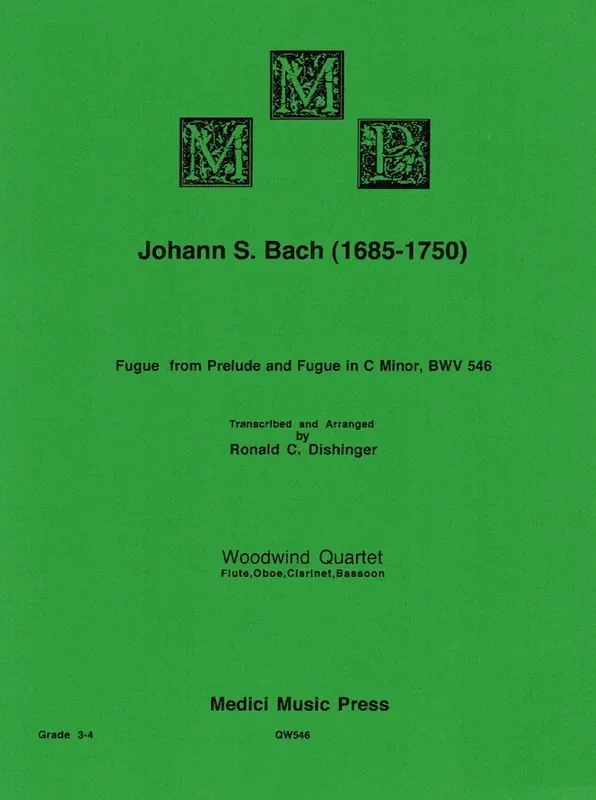 Bach, J.S. % Fugue from “Prelude & Fugue in c minor”, BWV 546 (score & parts) – WW4