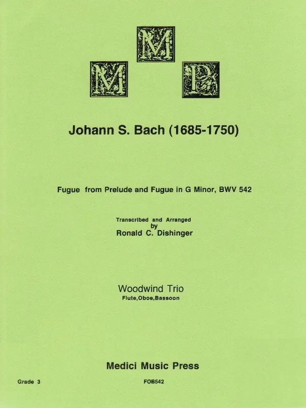 Bach, J.S. % Fugue from “Prelude & Fugue in g minor” BWV 542 (score & parts) – FL/OB/BSN