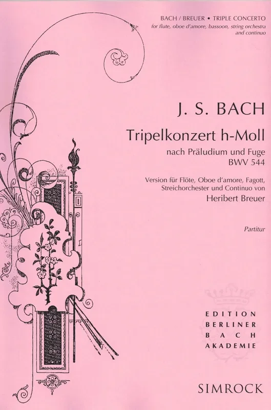 Bach, J.S. % Triple Concerto in b minor (score & parts) – FL/OBd‘AMORE/BSN/STGS