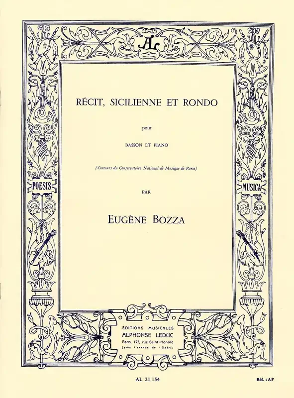 Bozza, Eugene % Recit, Sicilienne et Rondo – BSN/PN