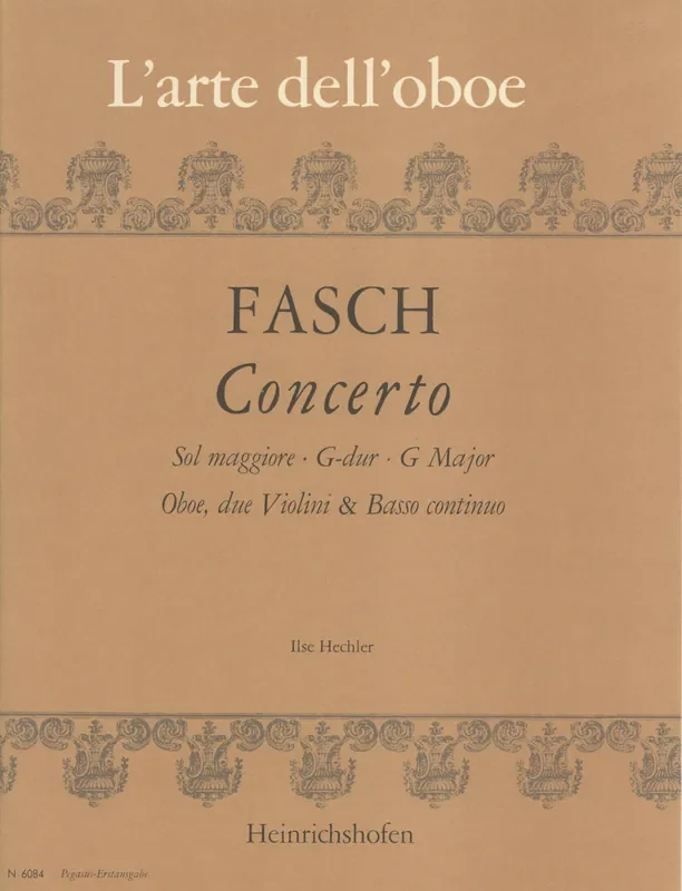 Fasch, Johann Friedrich % Concerto in G Major-OB/2VLN/PN (Basso Continuo)