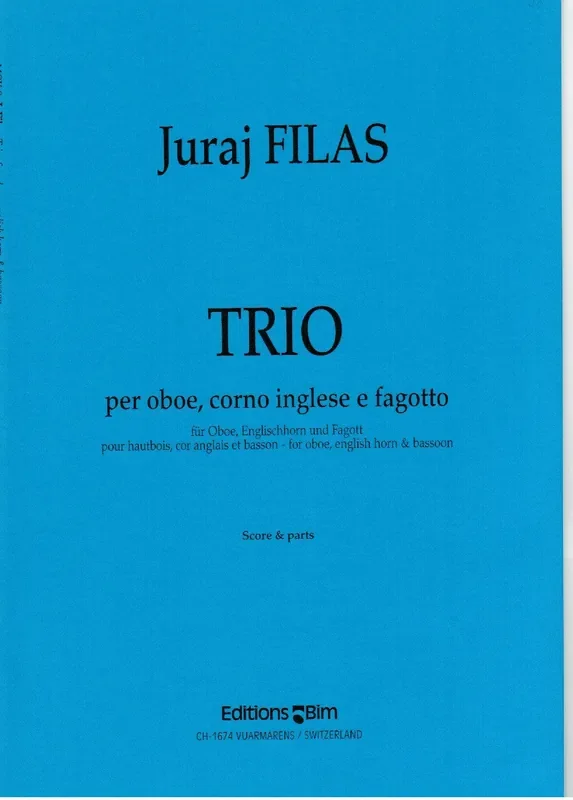 Filas, Juraj % Trio (score & parts) – OB/EH/BSN