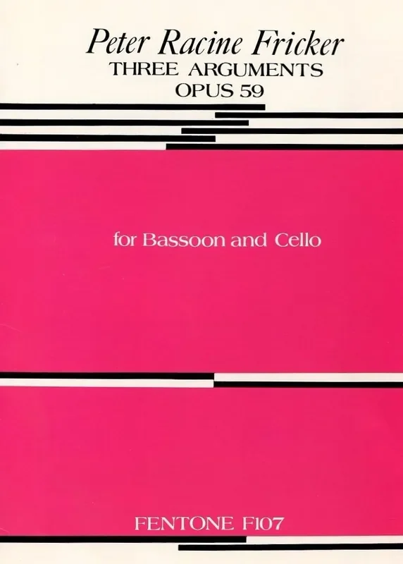Fricker, Peter Racine % Three Arguments, op. 59 (performance score) – BSN/CEL