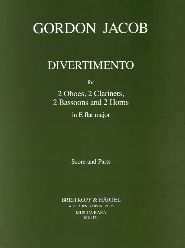 Jacob, Gordon % Divertimento in Eb Major (score & parts) – WW8
