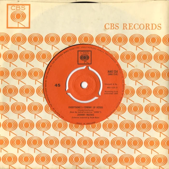 Johnny Mathis Everything’s Coming Up Roses UK 7 ” vinyl