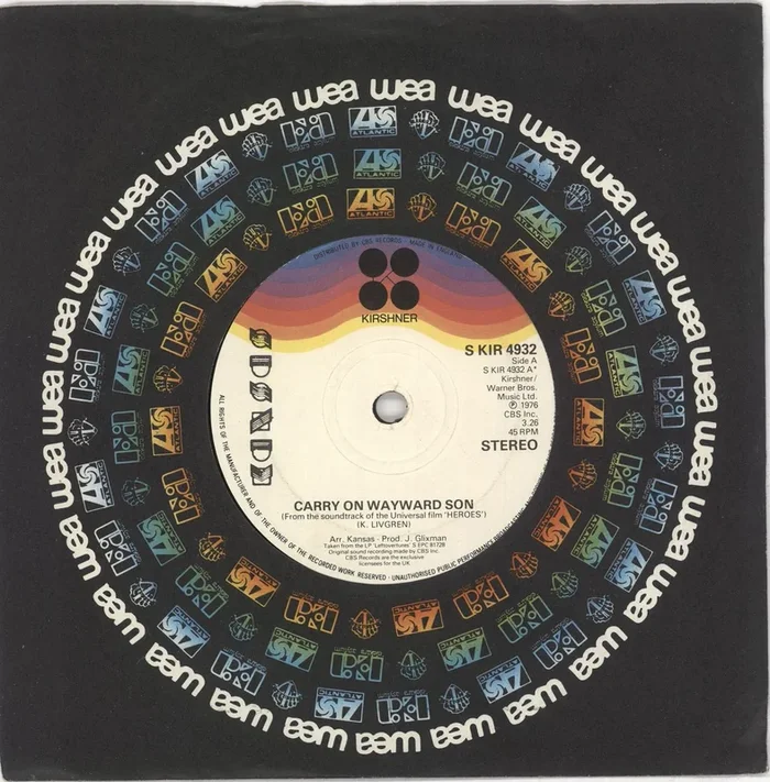 Kansas Carry On Wayward Son UK 7 ” vinyl