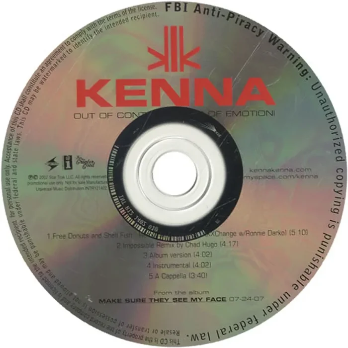 Kenna Out Of Control (State Of Emotion) US Promo CD single