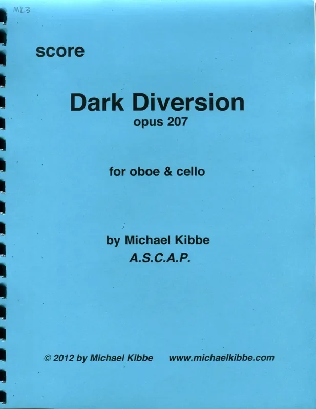 Kibbe, Michael % Dark Diversion, op. 207 (score & parts) – OB/CELLO
