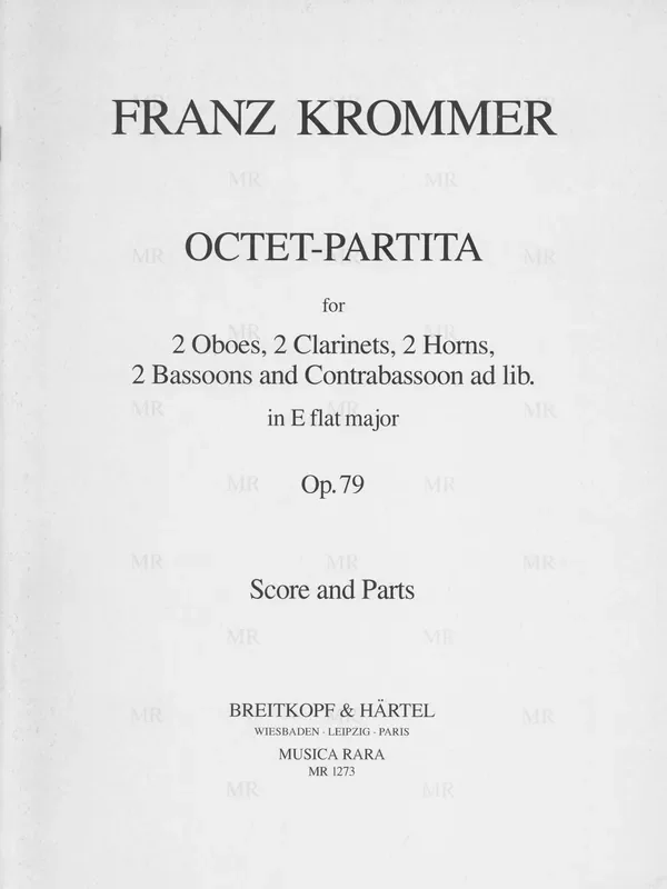 Krommer, Franz % Octet Partita in Eb Major, op. 79 (score & parts) – WW8 (with optional CBSN) [POP]