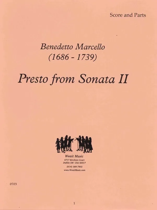 Marcello, Benedetto % Presto from “Sonata II” (score & parts) – BSN/CEL