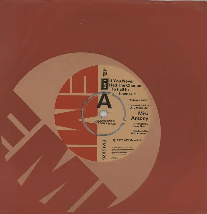 Miki Anthony If You Never Had The Chance To Fall In Love – A Label UK Promo 7 ” vinyl