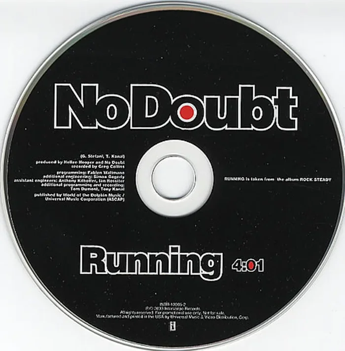 No Doubt Running US Promo CD single