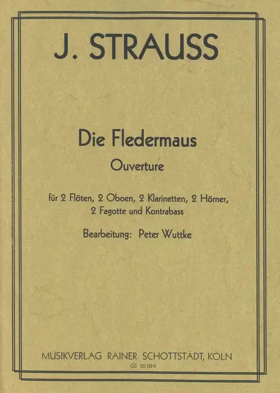 Strauss II, Johann % Fledermaus Overture, op. 362 (score & parts) – DBL WW5/KB