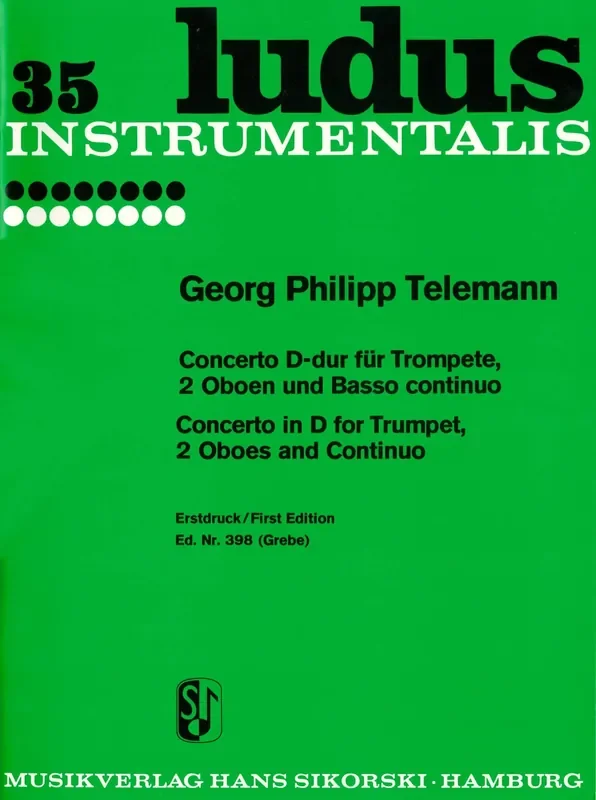 Telemann, Georg Philipp % Concerto in D Major – 2OB/TPT/PN