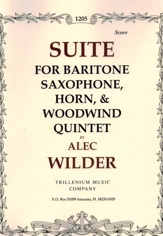 Wilder, Alec % Suite (score & parts) – WW5/HN/BSAX
